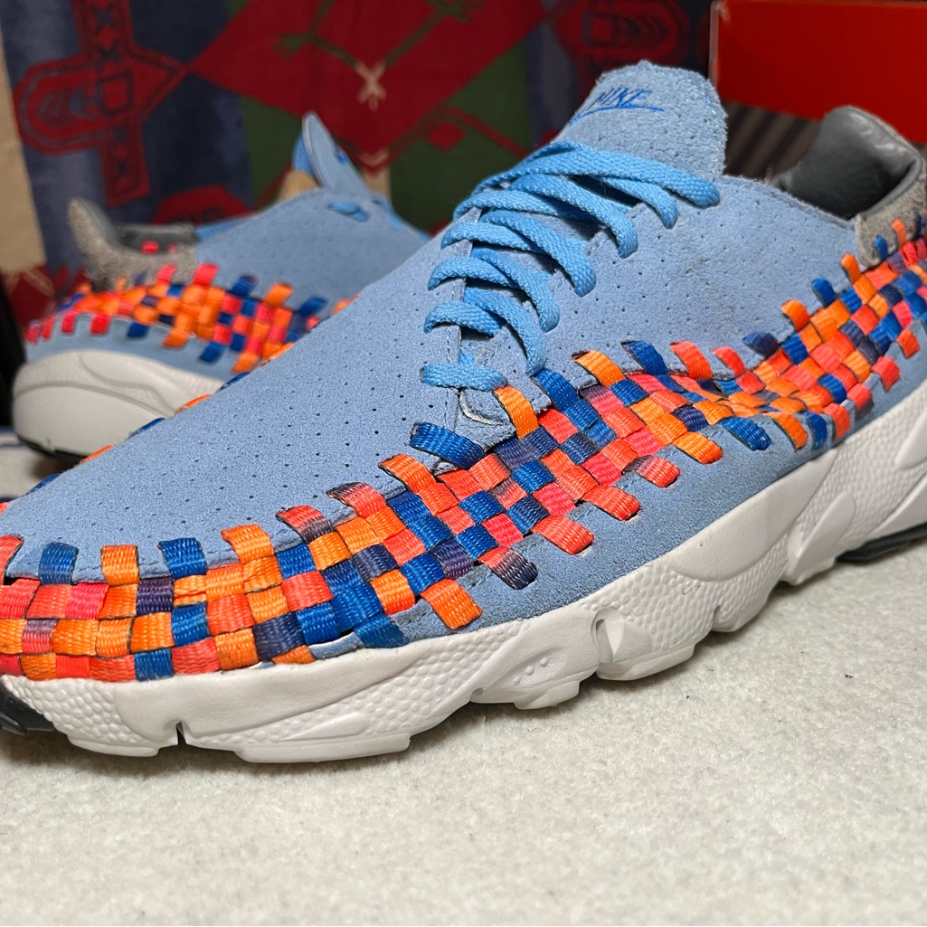 Nike Blue And Orange Footscape Woven Sneakers Moccasins